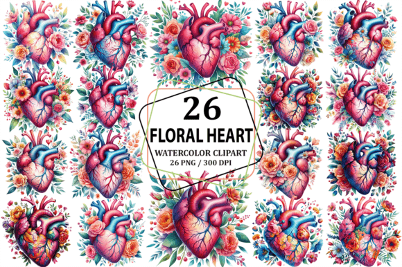 Download Anatomical Floral Heart Clipart Design - Heart clipart Collection