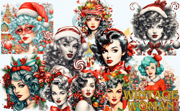 Download Vintage Woman Christmas Sublimation - Premium Resources