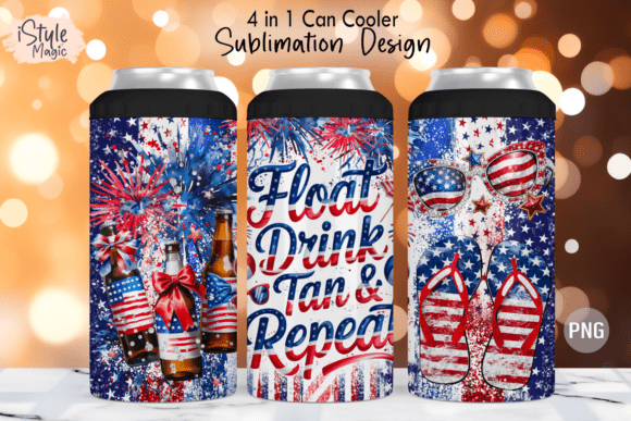 Download 4th of July Summer Can Cooler Wrap PNG - Can cool Collection